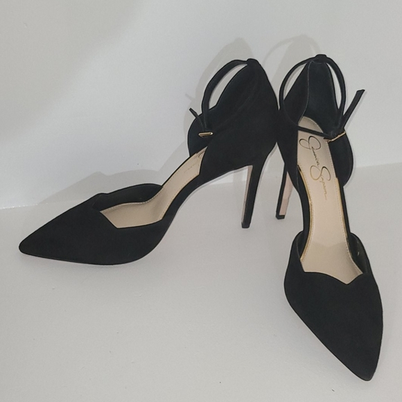 Jessica Simpson Black Suede Stilettos 9.5 - Picture 3 of 6